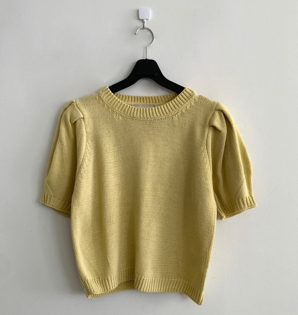 반팔 티셔츠 옐로우 색상 이미지-S1L14